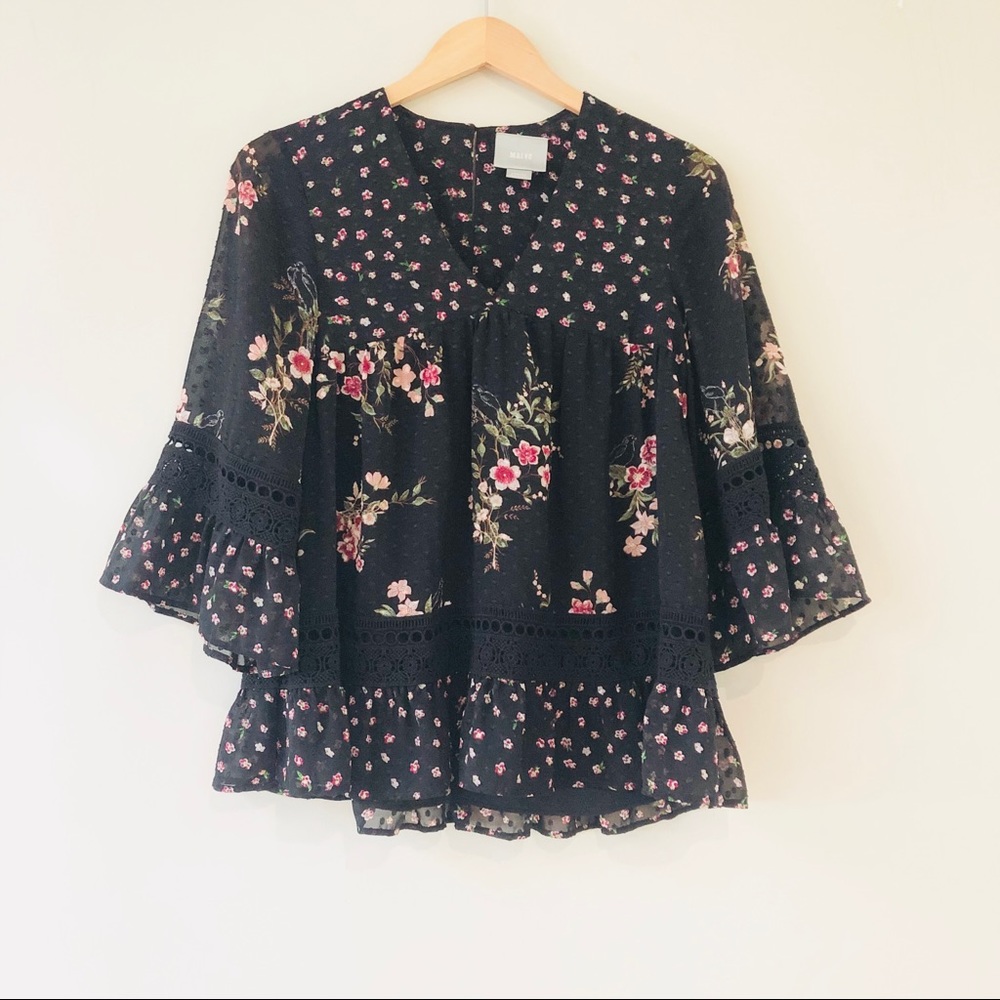 [HOLD] Maeve Bell-Sleeve Boho Blouse